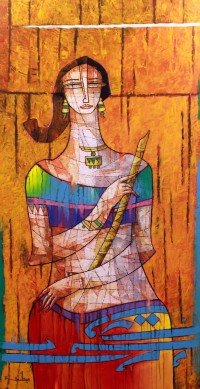 A. S. Rind, 24 x 48 Inch, Acrylic On Canvas, Figurative Painting, AC-ASR-289